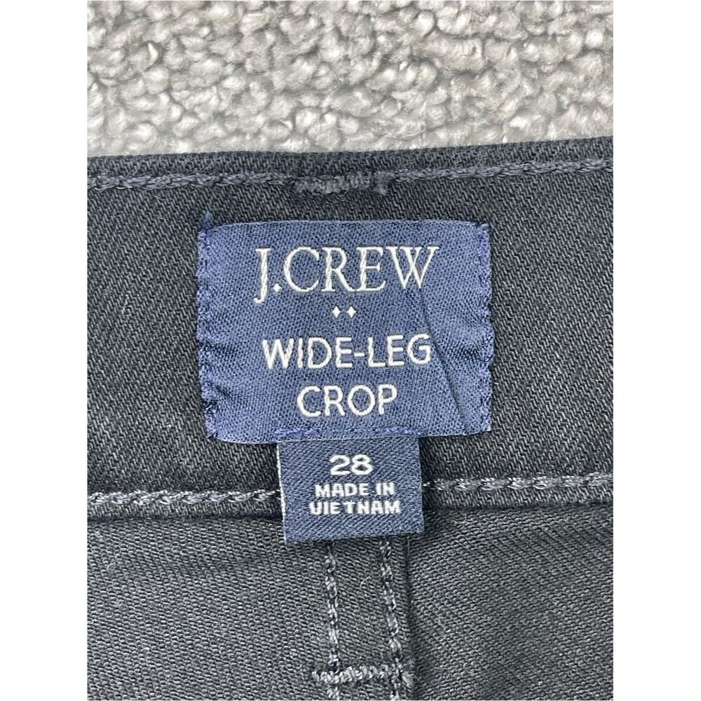 J. Crew Factory Jeans Women's 28 Black Wide Leg Cropped Slim Fit High Rise Denim - Picture 4 of 11